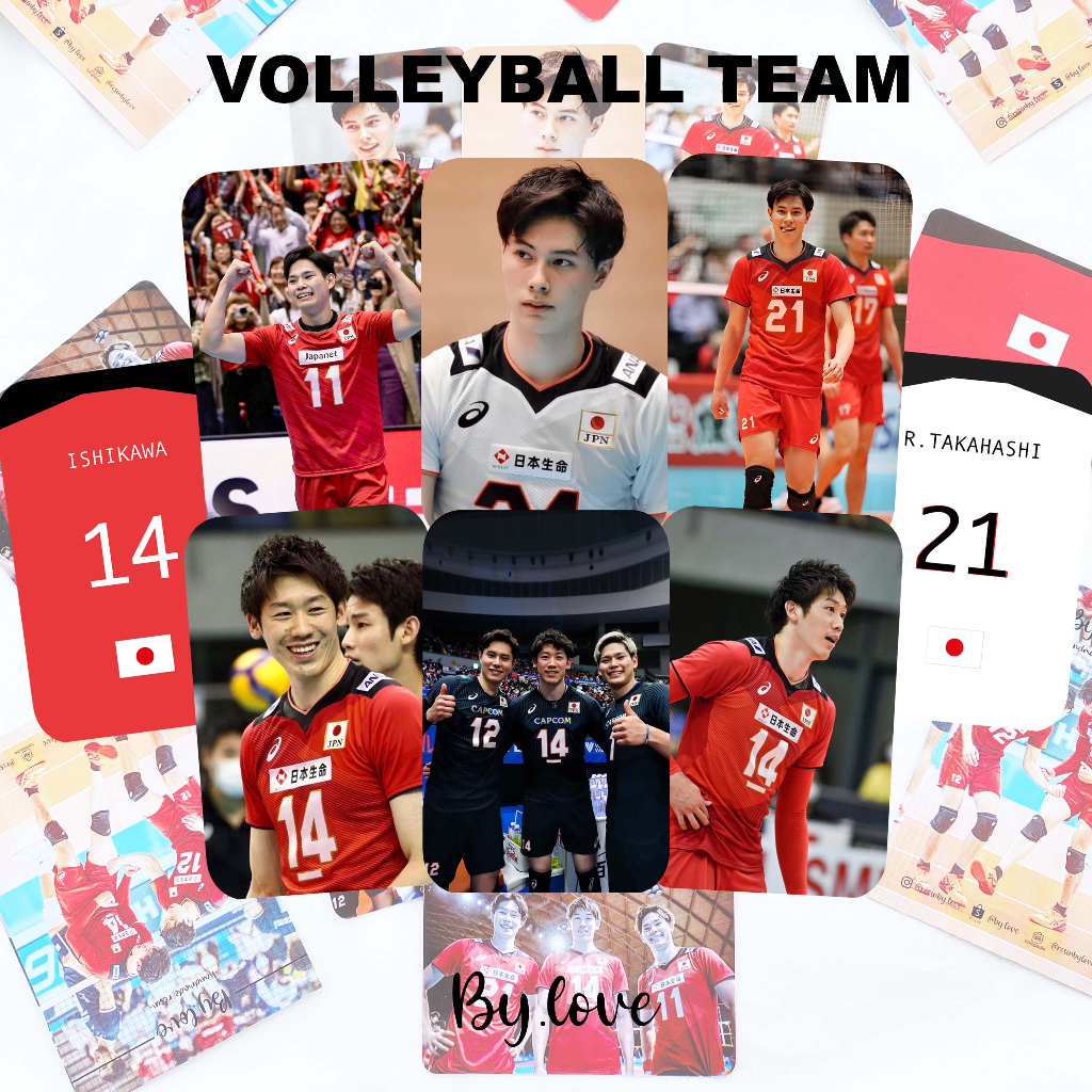 ญี่ปุ่น NATIONAL VOLLEYBALL TEAM/RAN TAKAHASHI/YUKI ISHIKAWA/JAPAN PHOTCARD/VNL JAPAN/JAPANESE FANS 