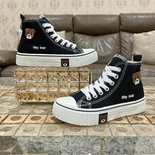 ( COD ) Sepatu Sekolah Anak Tk Sd Smp Boot High Why Bear Tali Hitam Putih Cewek Perempuan Wanita Terbaru