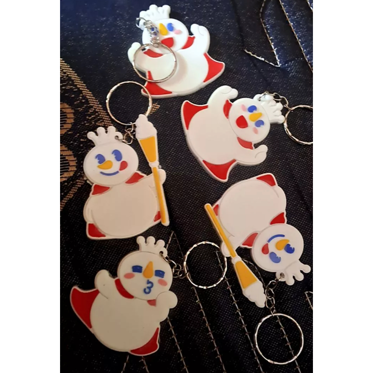 GANTUNGAN Maskot Mixue พวงกุญแจไอศกรีม - พวงกุญแจ Snow King 2D ไอศกรีมพวงกุญแจของขวัญ