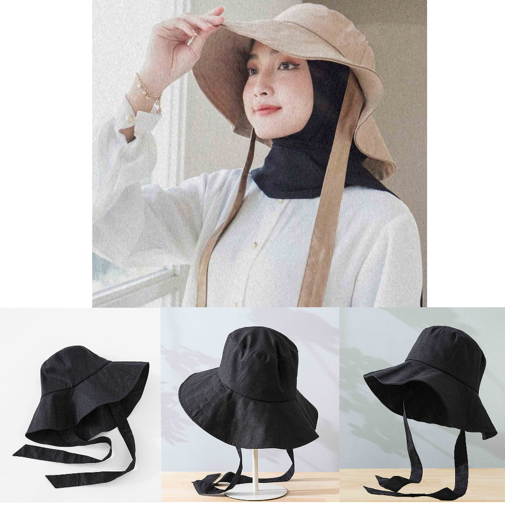 Exd - BUCKET HAT WIDE Strap ผู้ชายผู้หญิง/BUCKET HAT Plain/BUCKET Rope/BUCKET HAT หมวกชายหาดวัยรุ่นผ