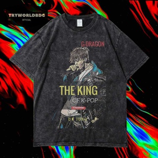 เสื้อยืด พิมพ์ลาย KAOS G DRAGON THE KING OF K POP WASHING VINTAGE สําหรับผู้ชาย