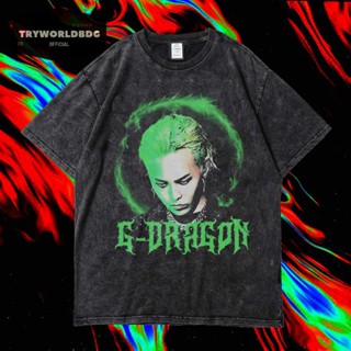 Tryworldbdg เสื้อยืด พิมพ์ลาย "G DRAGON" อย่างเป็นทางการ | เสื้อเชิ้ต ซักได้ | หินล้าง | เสื้อยืด ขนาดใหญ่ | เสื้อยืด ลาย G DRAGON WASHING VINTAGE