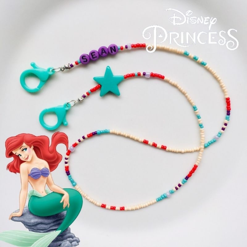 DISNEY PRINCESS ARIEL MERMAID CHILDRENS MASK STRAP - CHARACTER MASK STRAP