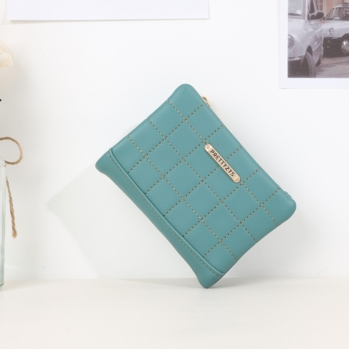 Hijau Belsie WOMEN& 39;S FOLDING WALLET WA758T3 KOREA MINI SMALL GREEN LEATHER SIMPLE SLOT TEEN CARD