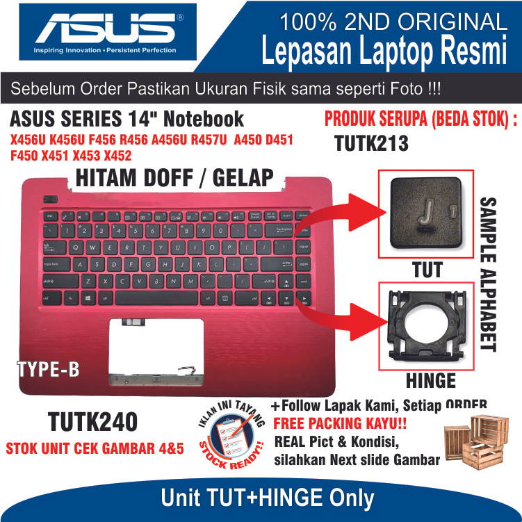 ET10 TKAS5A-HTPC TUT ชุด HINGE คีย์บอร์ดแล็ปท็อป ASUS X450 X450C X450LA X452M X452V X454Y 450J A450J