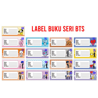 หนังสือฉลาก สติกเกอร์ชื่อซีรีส์ BTS หนังสือกําหนดการโรงเรียน สําหรับเด็ก Tata RJ Mang Koya Chimmy Cooky Shooky Van
