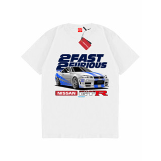 Sakazuki เสื้อยืดลําลอง แขนสั้น คอกลม พิมพ์ลายรถยนต์ NISSAN SKYLINE R34 2 FAST 2 FURIOUS BRIAN O CONNOR