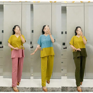 Jelita เสื้อแขนสั้น ทูโทน ระบายอากาศ 1 ชุด