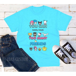 [ฟรีชื่อพิมพ์] เสื้อยืด พิมพ์ลายตัวละคร sanrio สําหรับเด็ก