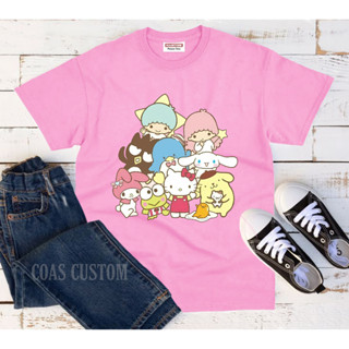 [ฟรีชื่อพิมพ์] เสื้อยืด พิมพ์ลายตัวละคร sanrio สําหรับเด็ก