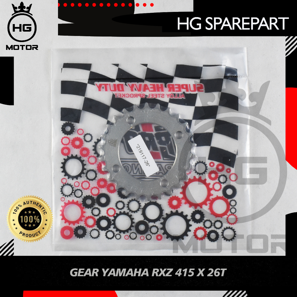 REAR GEAR GEAR RX F1 RX KING RXS 415 26T 27T 28T 30T CHROME PRO1 RACING