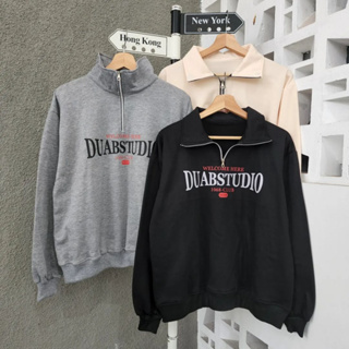 ใหม่ล่าสุด เสื้อกันหนาว เสื้อแจ็กเก็ต เสื้อฮู้ดดี้ DUABSTUDIO JP FLEECE SIZE M L XL XXL สีครีม สีเทา สไตล์เกาหลี สําหรับผู้หญิง และผู้ชาย