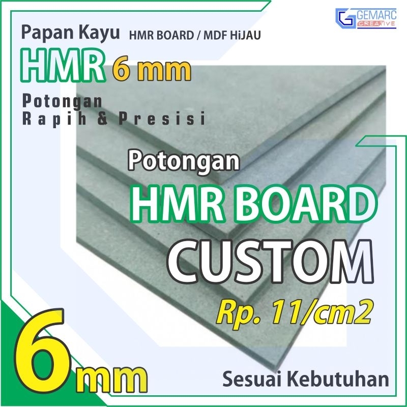 HIJAU HMR 6mm / MDF สีเขียว CUSTOM