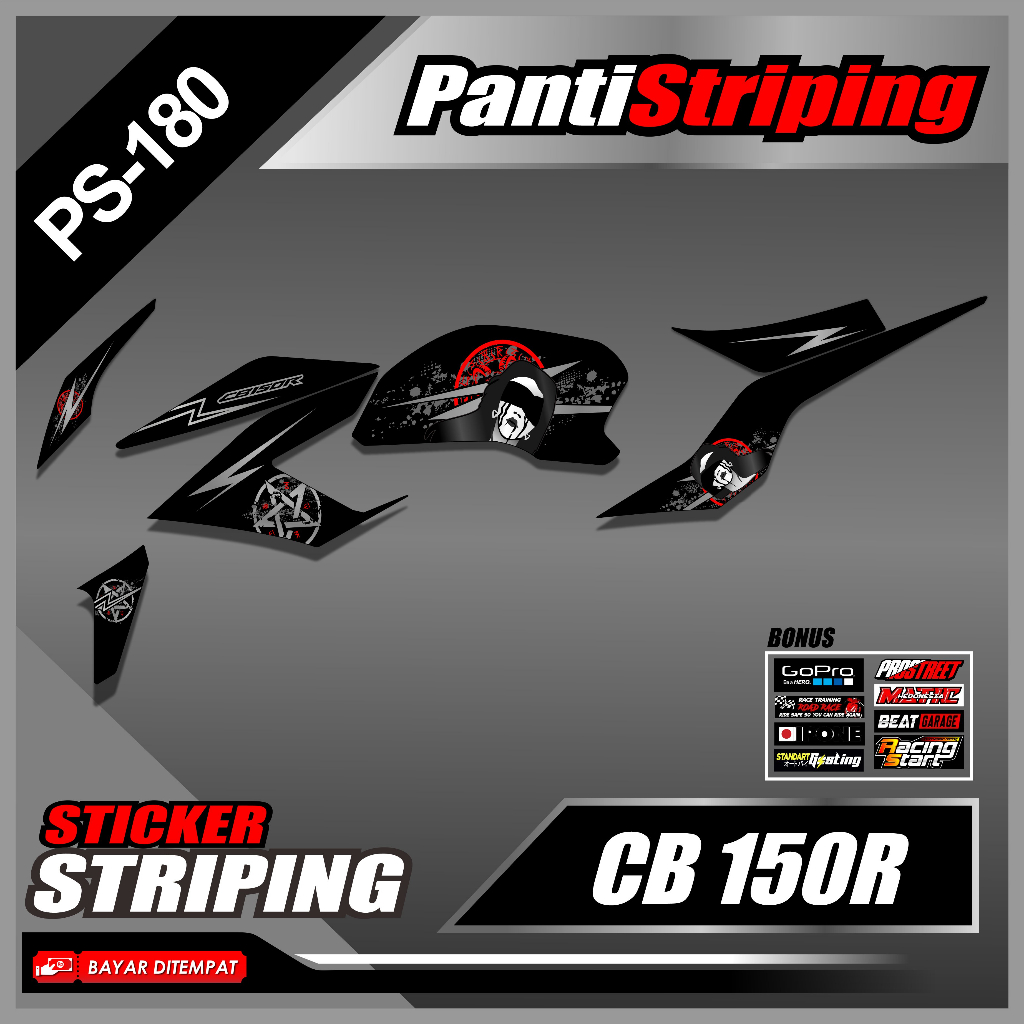 (PS-180) สติ๊กเกอร์ Variation Striping แบบใส CB150R - CB 150R สติ๊กเกอร์ Lady Santanic Design Variat