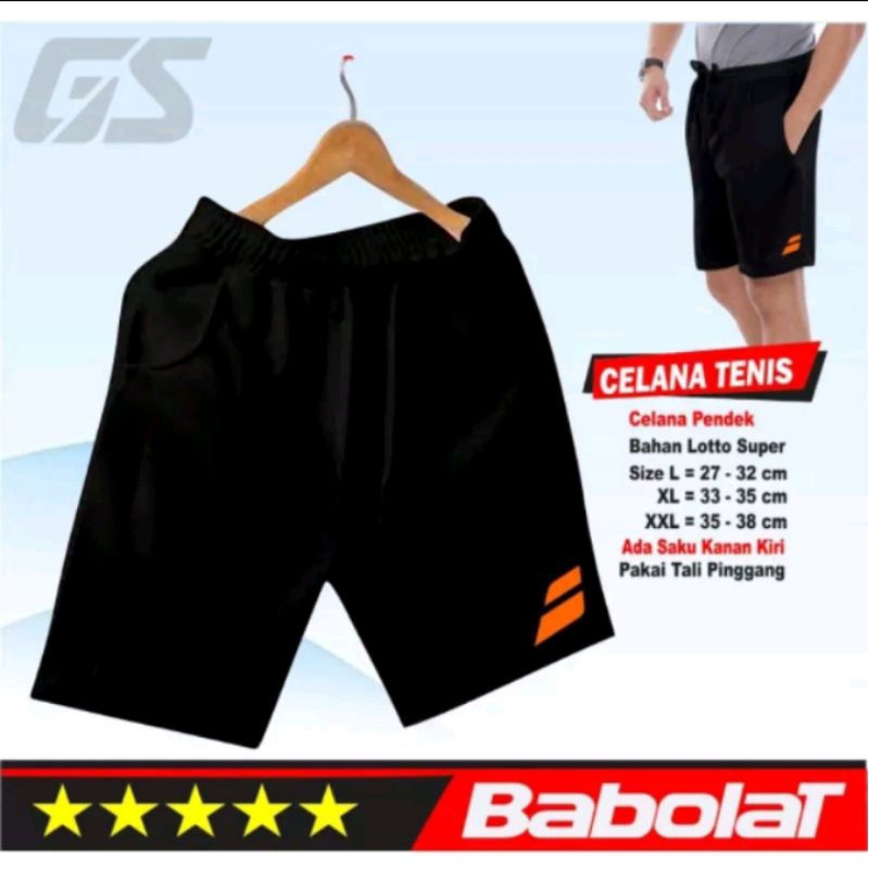 BABOLAT กางเกงกีฬาขาสั้นสําหรับผู้ชายและผู้หญิง บาโบลาท กางเกงเทนนิสลําลองวัสดุยืด ล็อตโต้ เลือกสีใช้งานได้