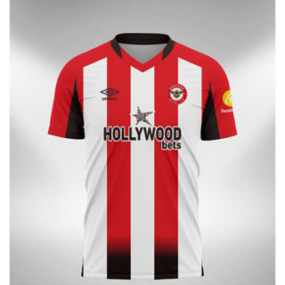 เสื้อกีฬาแขนสั้น ลายทีม Brentfordd Home 2023 2024