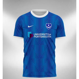 เสื้อกีฬาแขนสั้น ลายทีมเหย้า Portsmouth 2023 2024