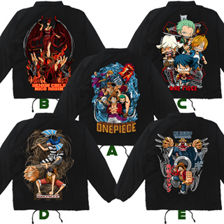 เสื้อแจ็กเก็ต ลายอนิเมะวันพีช OP GEAR FIVE SUN GOD NIKA BUGGY WINDBREAKER KAIDO ZORO SANJI