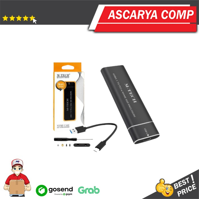 Mtech CASE SSD Enclosure Casing SSD M2 NVME M-TECH USB 3.1 ถึง M.2 NVME Mtech