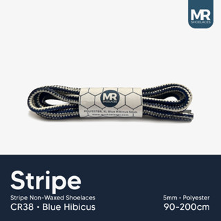 Mr Shoelaces CR38 เชือกผูกรองเท้า ทรงกลม ขนาด 5-6 มม. 80 ซม. 90 ซม. 100 ซม. 120 ซม. 150 ซม. 200 ซม. สีฟ้า