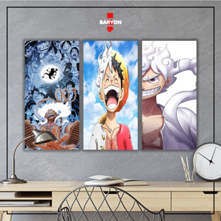 Baryon โปสเตอร์ไม้ ลาย GEAR 5 LUFFY ONE PIECE สําหรับแขวนตกแต่งผนังบ้าน 15x30