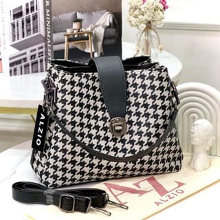 Nvbags - กระเป๋าสะพายไหล่ หนังเทียม สําหรับผู้หญิง - ALZIO DR HOUNDSTOOTH GERALDINE BAG 3 ห้อง