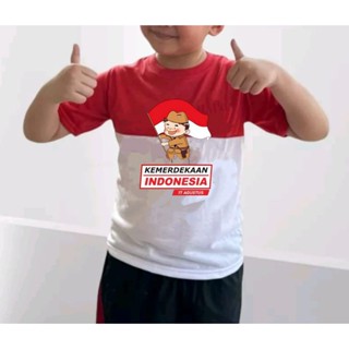 เสื้อยืด พิมพ์ลายธงชาติอินโดนีเซีย 2 สําหรับเด็ก