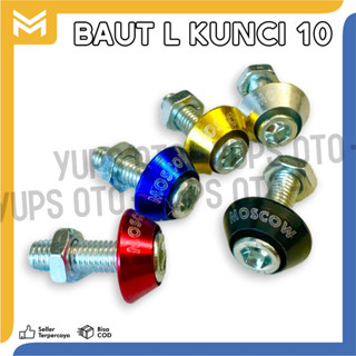 สลักเกลียวกุญแจ รูปตัว L 10 น็อต ขนาดเกลียว 10 คีย์ L 6 มม. 6 มม. UNIVERSAL สําหรับ BODY Bolts Fender Number Plate Etc MIO Fino XRIDE BEAT 1 ชิ้นUnk&gt; จูนเนอร์ VARIO PCX NMAX KLX CB150R