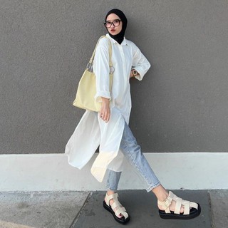 Marsya Tunik Rayon Polos Rayon Twill Kemeja Tunik Polos LD 115 by NAZIRA