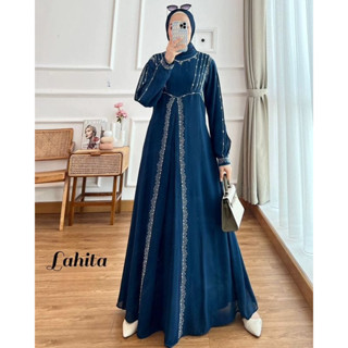 Gamis TERBARU LAHITA DRESS BP Material BABYDOLL SIZE M L XL XXL FRIENDLY GAMIS ชุดเดรสสั้น สีกรมท่า สไตล์เกาหลี หรูหรา สําหรับผู้หญิง