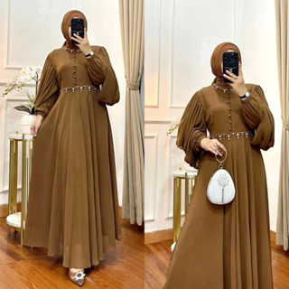 Gamis TERBARU GAVEENA DRESS CB M L XL XXL LD 110 FRIENDLY Material BABYDOLL APK PAYET GAMIS ชุดเดรส สไตล์หรูหรา สไตล์เกาหลี หรูหรา สีกรมท่า สําหรับผู้หญิง ผู้ใหญ่ ล่าสุด