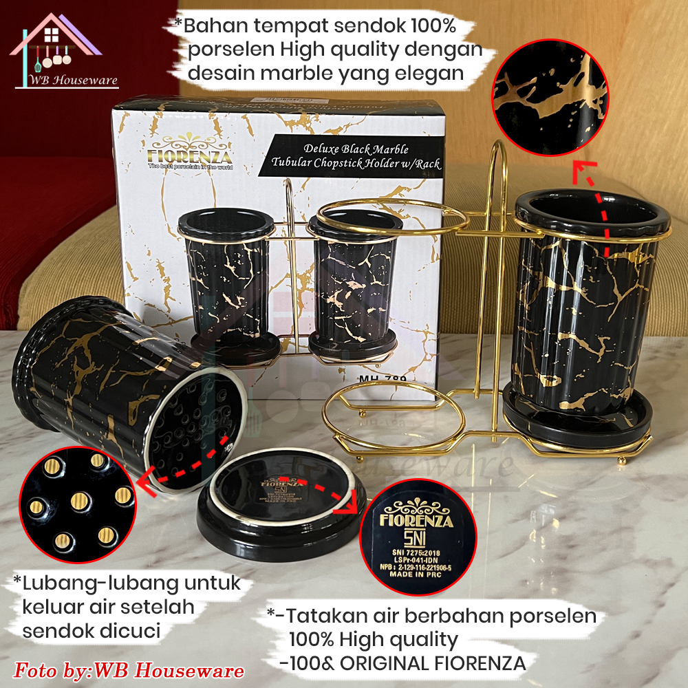 HJKNZ FIOREA ชุดช้อนและส้อมเซรามิกหินอ่อนพร้อมชั้นวาง / ชุดช้อนส้อมภาชนะ MH/MP/MT-789