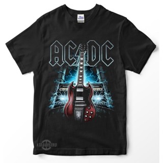 Acdc ELECTRIC VOLTAGE เสื้อยืดพรีเมี่ยม กีตาร์ acdc