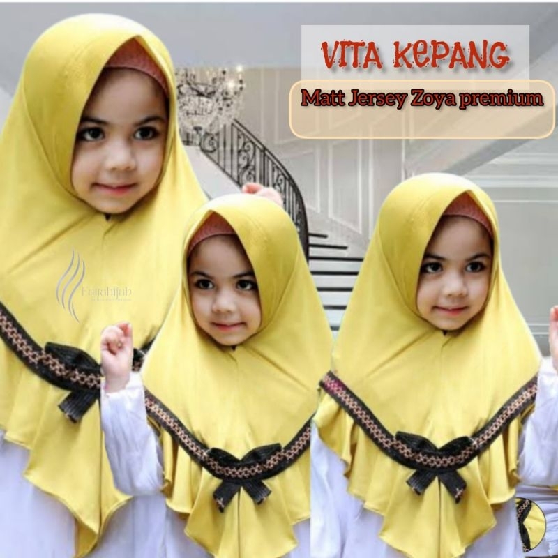Fattahijac id Instant Hijab Vita Silang Zigzag Children& 39;s Hijab Age 3 4 5 6 7 ปี