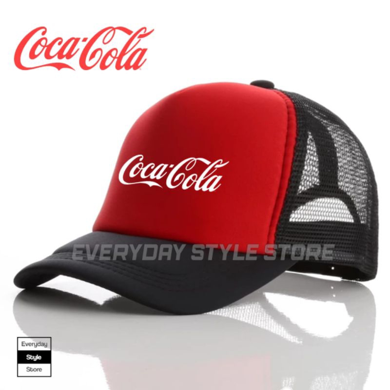 หมวกบักเก็ต ลาย Coca-cola สีดํา สีแดง
