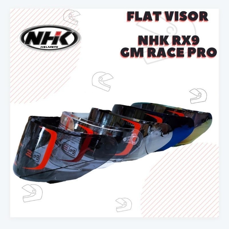 หมวกกันน็อค แบบแบน สีเงิน อิริเดียม สีฟ้า NHK RX9 GM RacePro 0 ชิ้น