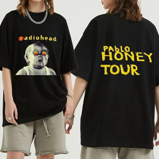 เสื้อยืด พิมพ์ลาย radiohead pablo honey tour สไตล์พังก์ร็อค