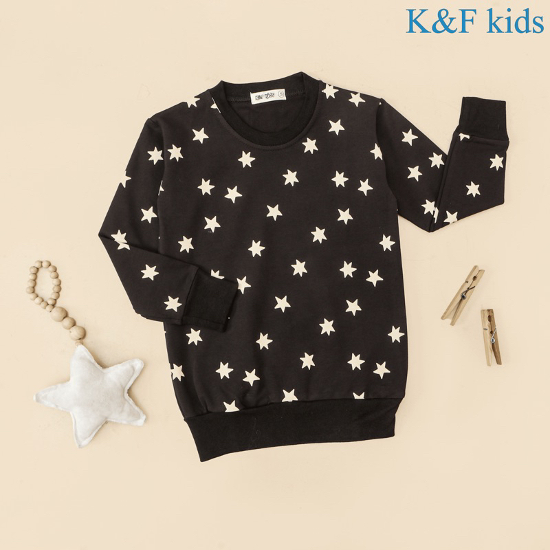 Black star Sweater by K & F kids ไซส์ 1-12th
