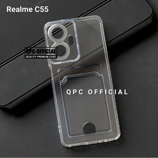 เคสโทรศัพท์มือถือแบบใส พร้อมช่องใส่บัตร สําหรับ Realme C51 Realme C53 Realme C55 Realme C55 nfc Realme C53 nfc Realme C51 nfc