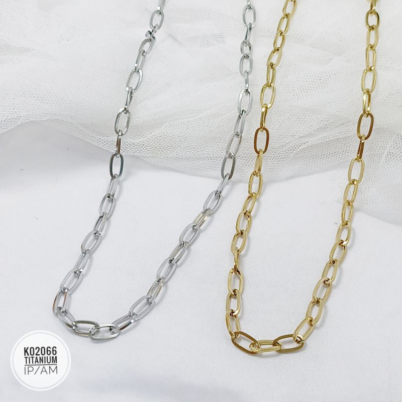 สร้อยคอแฟชั่นโซ่ฮิปฮอปวงรีธรรมดา 45 ซม. K02066