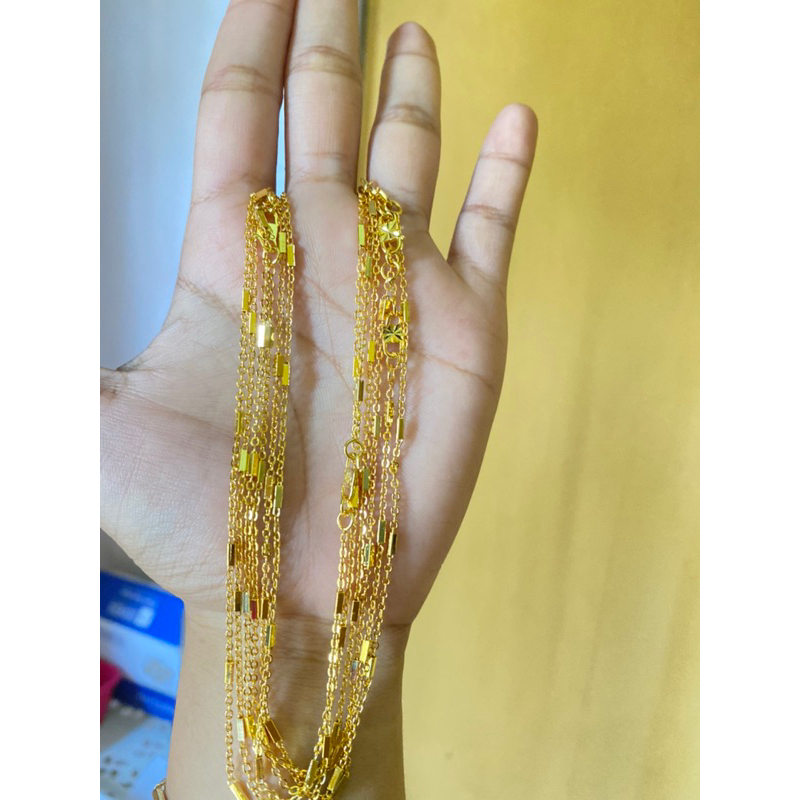 สร้อยคอบล็อก Medan สีสันสดใส 24k / 45 ซม.