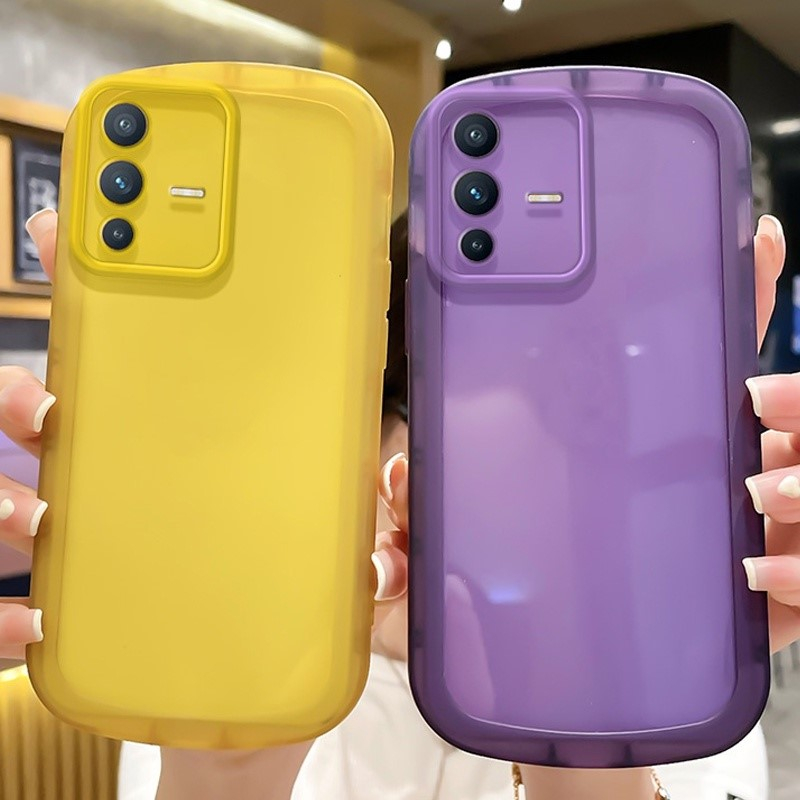 [COV3] ใหม่ล่าสุด SoftCase สําหรับ VIVO V25 PRO/S1/Y51 2020/Y35/Y02/V25 5G/V15/Y22 - Oval TPU ใส Mac