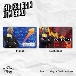 Stonks - สติกเกอร์การ์ดผิว - สติกเกอร์ไวนิล ATM Debit Credit Emoney Flazz