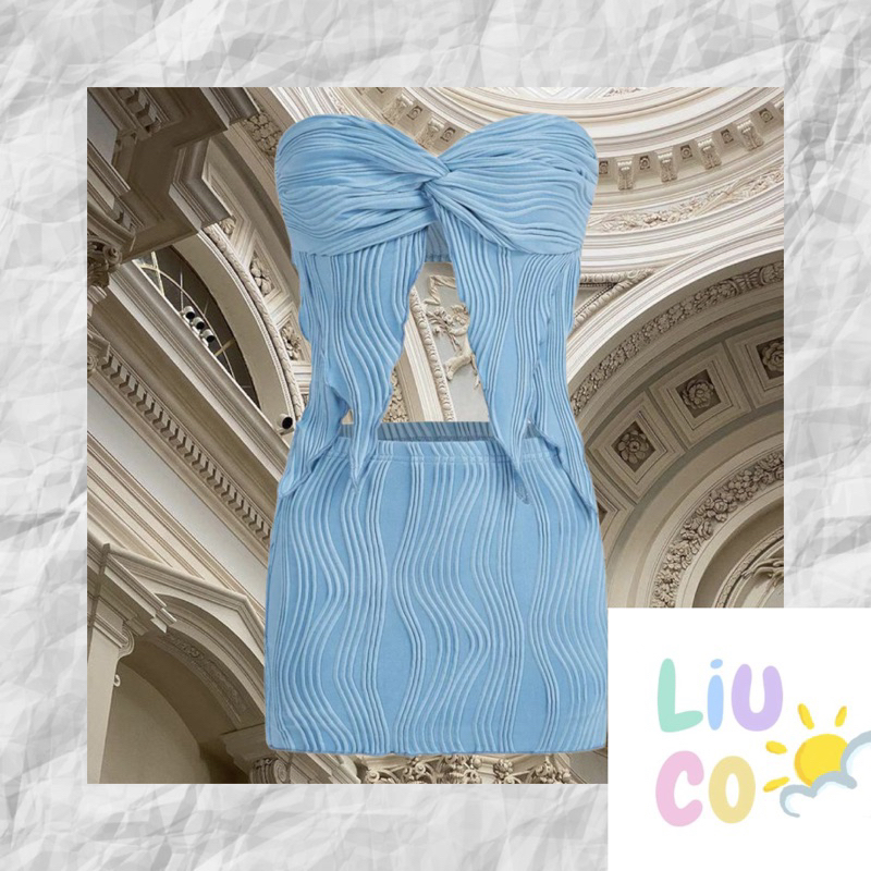 GYSHAA - ชุด y2k (READY BLUE SIZE M, L & XL)