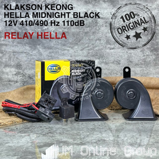 Hella MIDNIGHT BLACK Conch Horn+CABLE RELAY SET BOSCH ชุดแตรรถยนต์