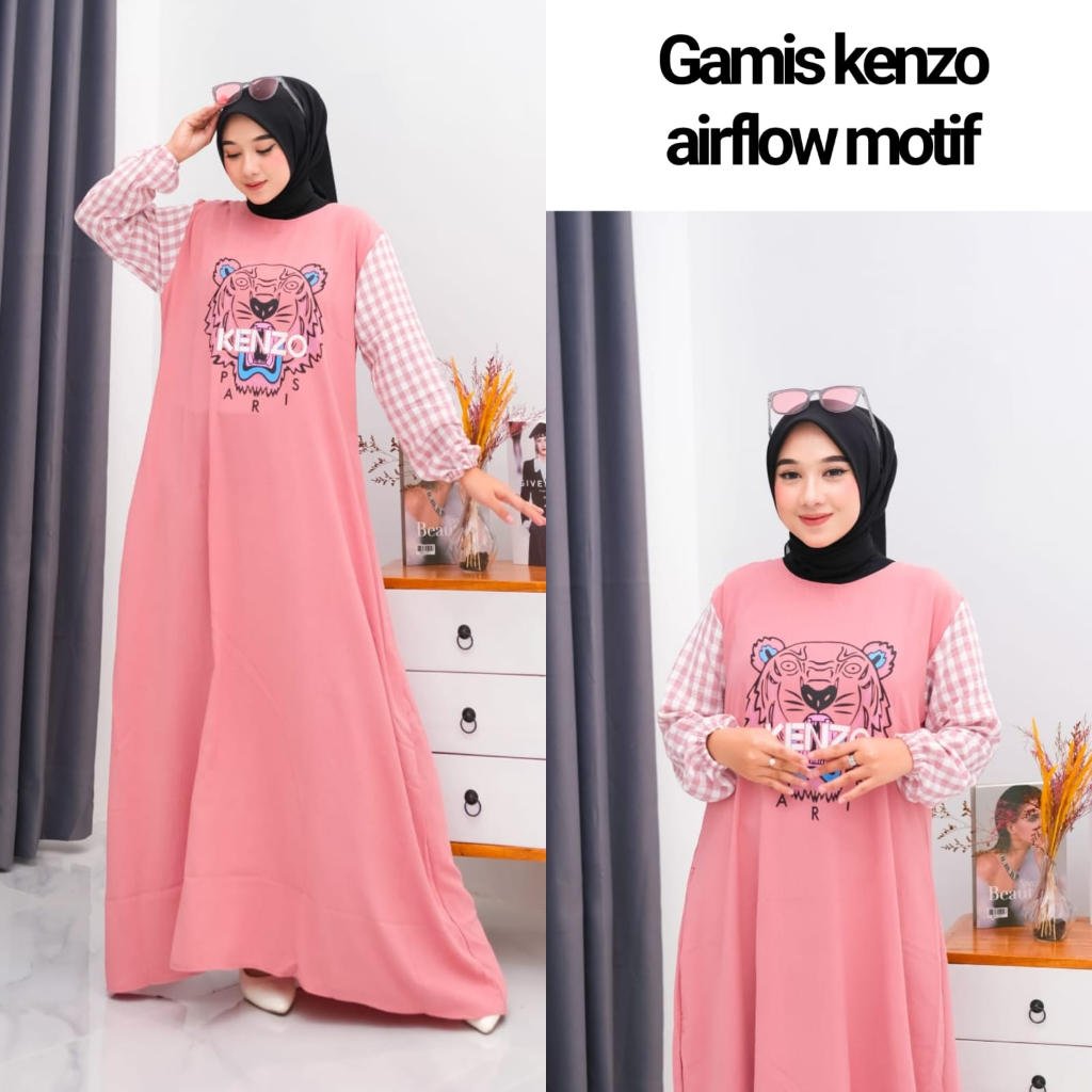 ชุดเดรส Kenzo รุ่นล่าสุด Gamis Viral Mixed Screen Women Gamis