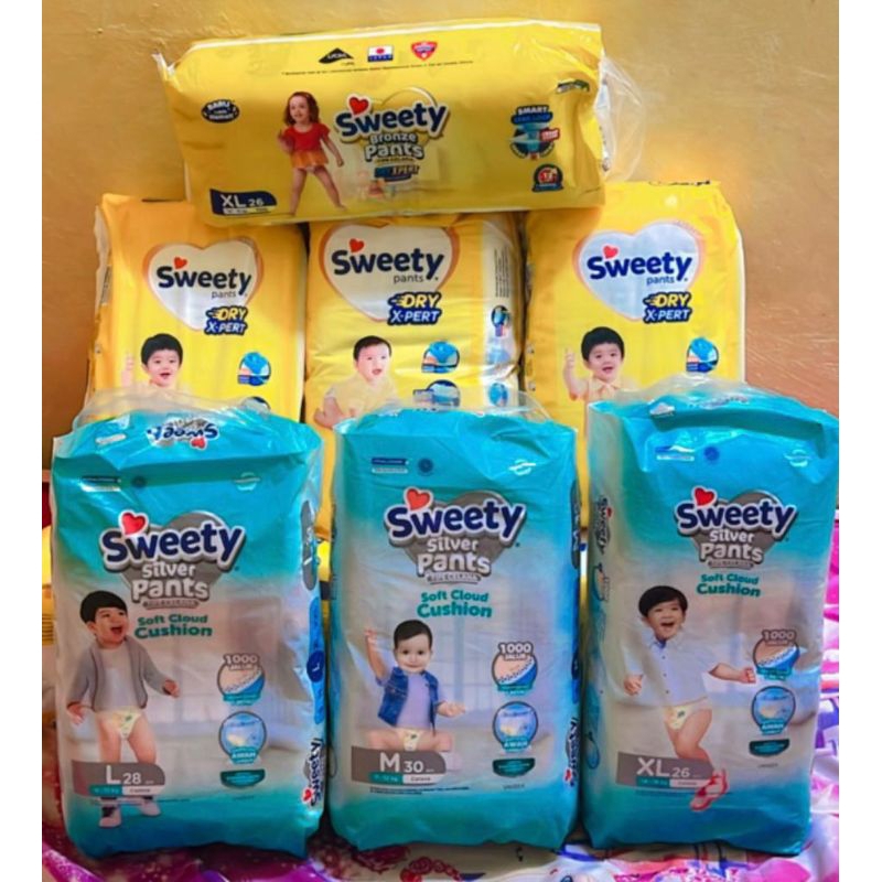 PEMPERS SWEETY BRONZE PANTS/SWEETY SILVER PANTS/HAPPY NAPPY