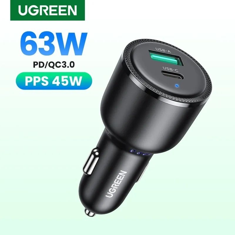RK Ugreen Car Charger 63W USB + Type C PD Fast Charging - ที่ชาร์จแบตในรถ