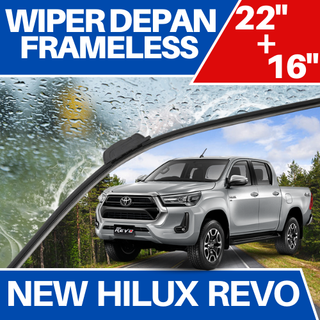 [คู่] ที่ปัดน้ําฝน ไร้กรอบ ด้านหน้า TOYOTA NEW HILUX REVO SET 2 ชิ้น ซ้าย ขวา