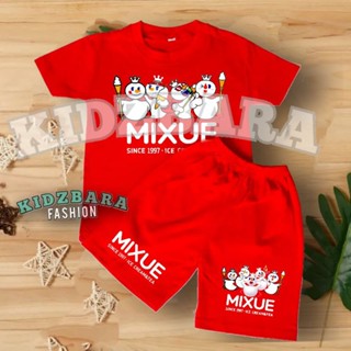 เสื้อยืด และกางเกงขาสั้น พิมพ์ลาย MIXUE ICE CREAM สําหรับเด็ก